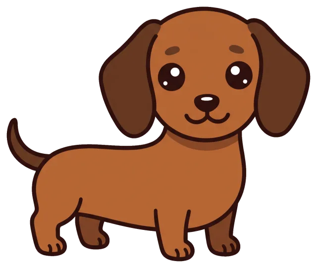 Cute dachshund puppy with big eyes and floppy ears