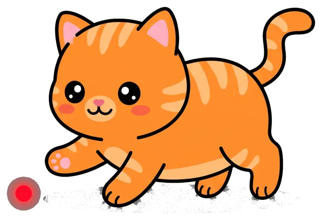 Cute playful orange cat with stripes and big eyes