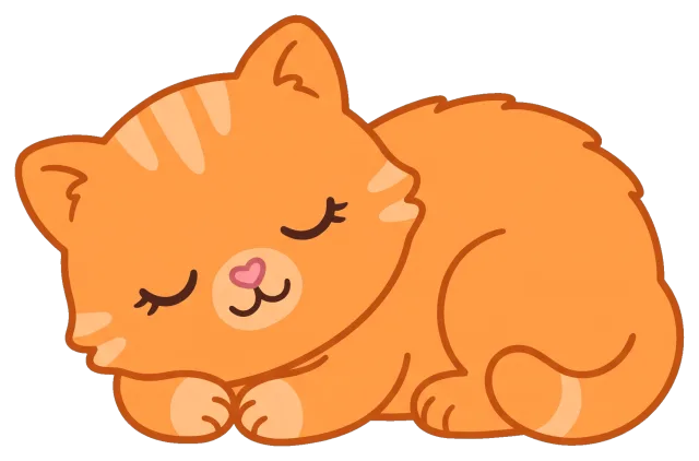 Cute sleeping orange cat with closed eyes