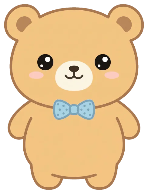 Cute teddy bear with blue bow tie