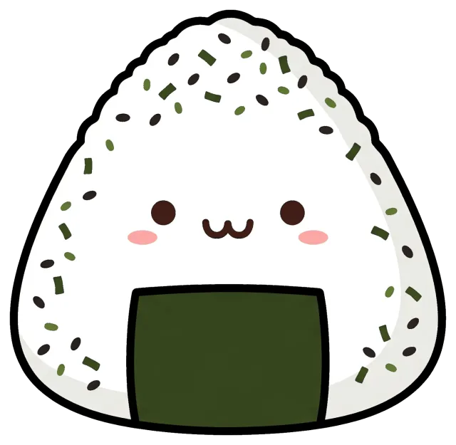 Cute Furikake Onigiri with Smiling Face