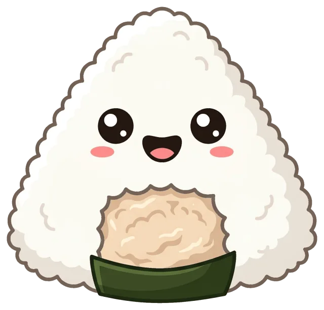 Cute Tuna Mayo Onigiri Cartoon Character