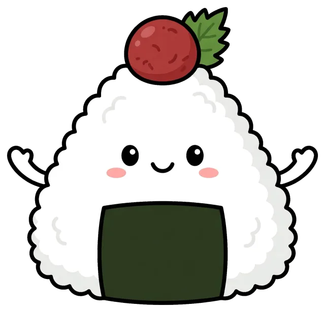 Cute Umeboshi Onigiri Cartoon Character