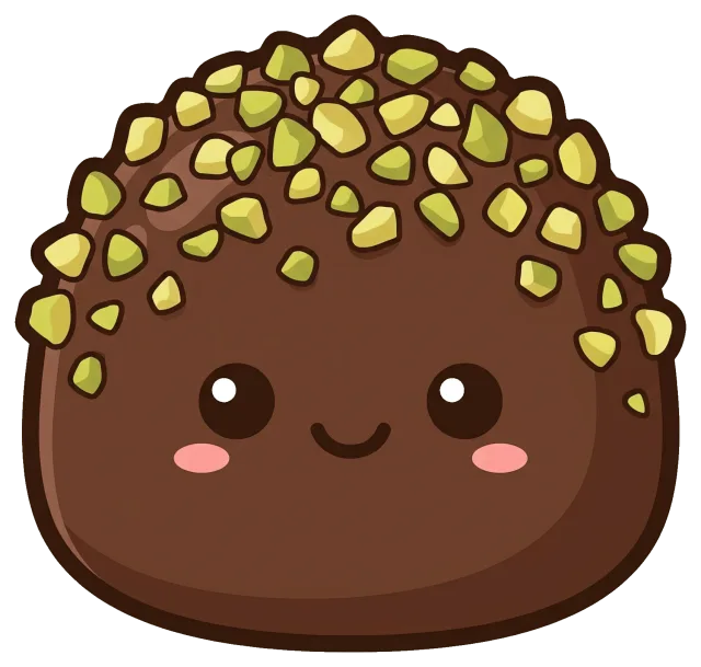 Chocolate Covered in Pistachio with Cute Face