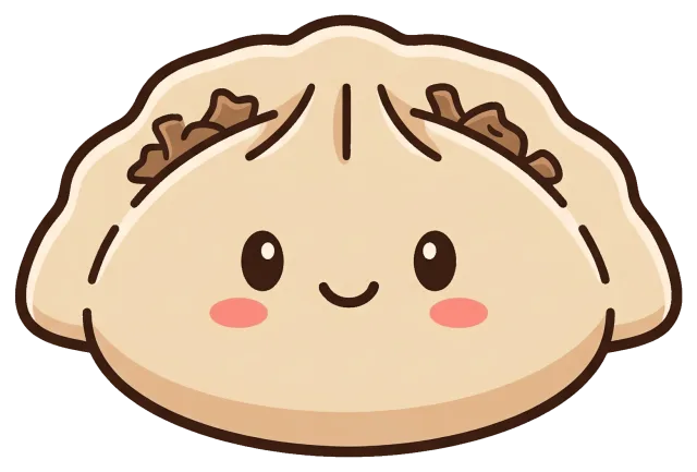 Cute beef dumpling with smiling face