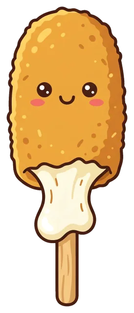 Cute Korean Corn Dog with Smiling Face