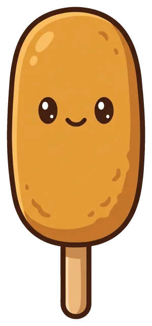 Cute Korean Corn Dog with Smiling Face