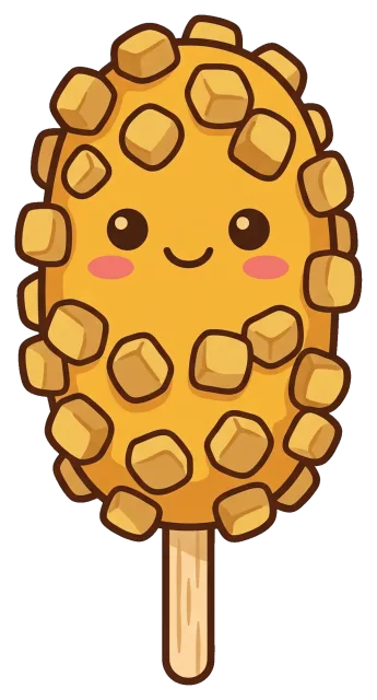 Cute Korean Potato Corn Dog with Smiling Face