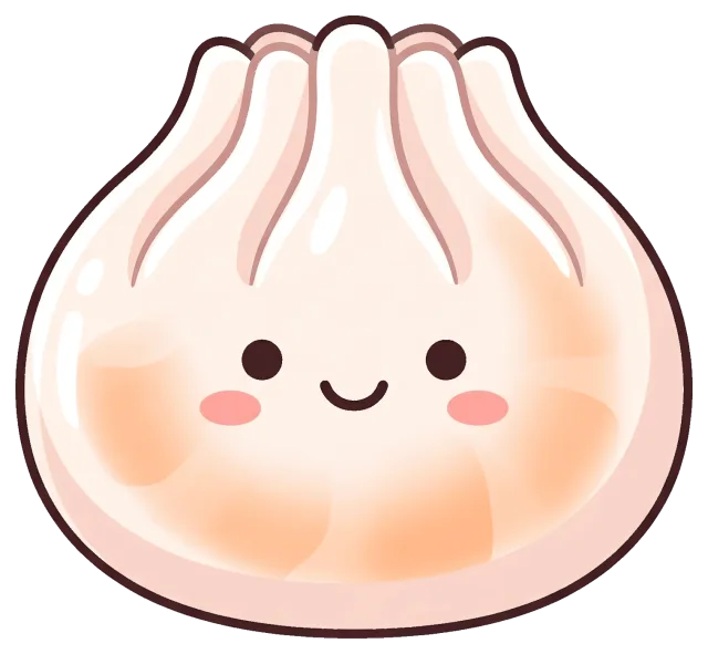 Cute shrimp dumpling with smiling face