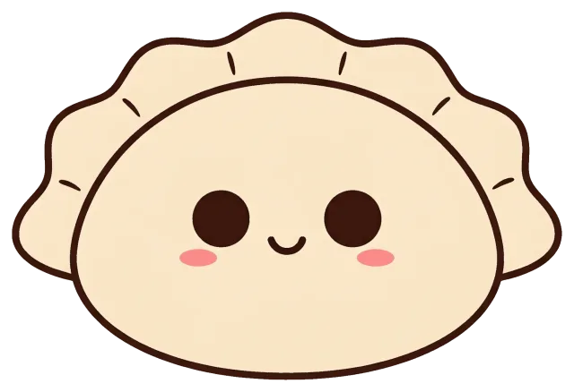 Cute vegetable dumpling with smiling face