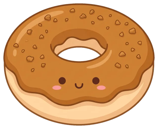 Cute Biscoff Donut with Smiling Face