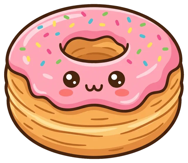 Cute Cronut with Pink Frosting and Sprinkles