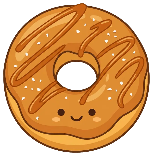Salted caramel donut with smiling face