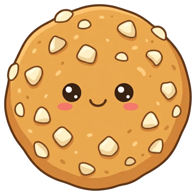 Cute chocolate chip cookie with smiling face