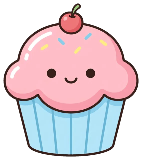 Cute cupcake with pink frosting and cherry on top