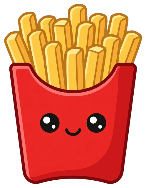 Cute red french fry box with smiling face