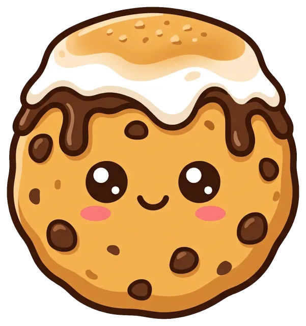 Cute S'mores Cookie with Smiling Face and Chocolate Chips