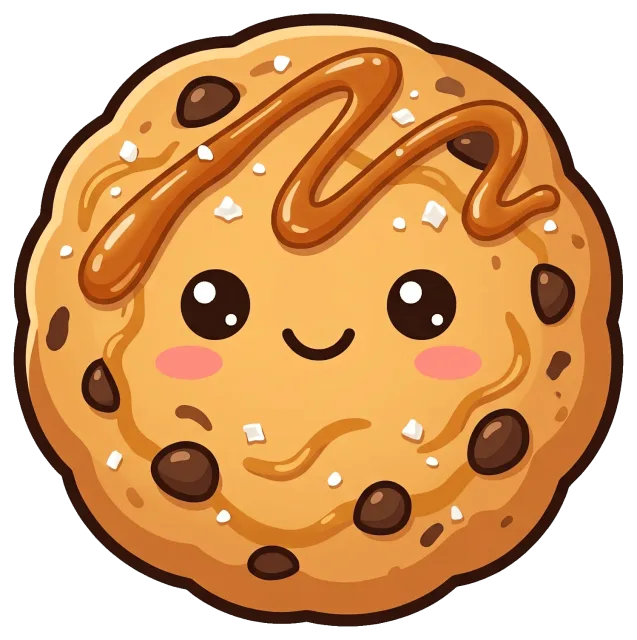 Cute Salted Caramel Chocolate Chip Cookie with Face