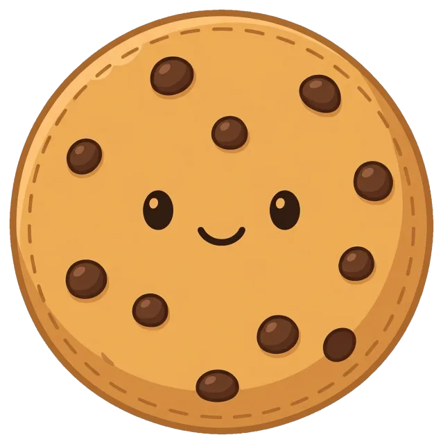 Cute smiling chocolate chip cookie