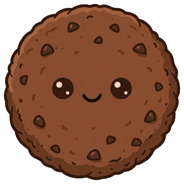 Cute smiling chocolate chip cookie character