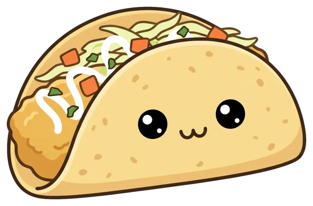 Cute fish taco with smiling face