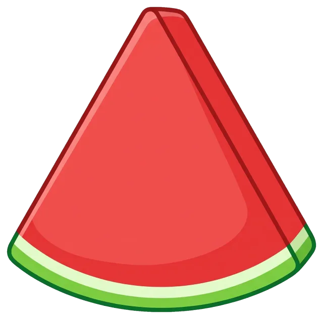 Slice of seedless watermelon with green rind