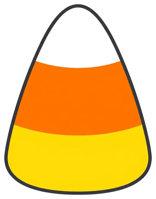 Candy corn on grey background