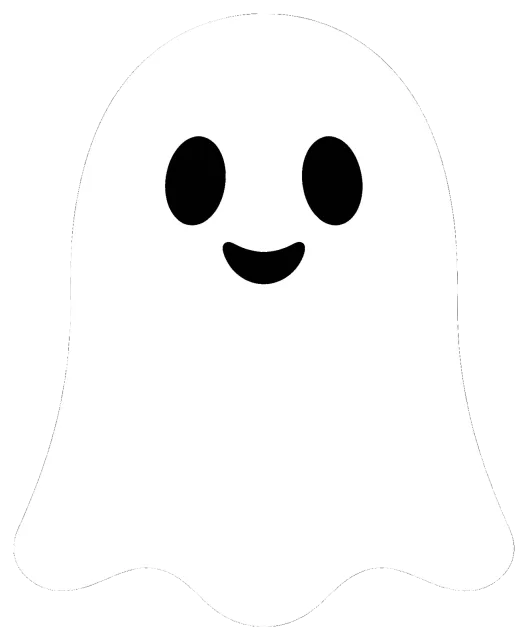 Cute Halloween ghost with smiling face