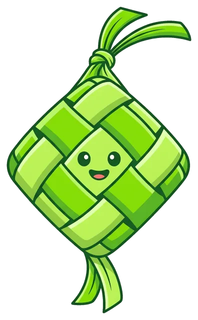 Cute Ketupat with Smiling Face