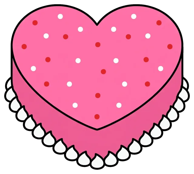 Cute Valentine Heart Shaped Pink Cake with Sprinkles