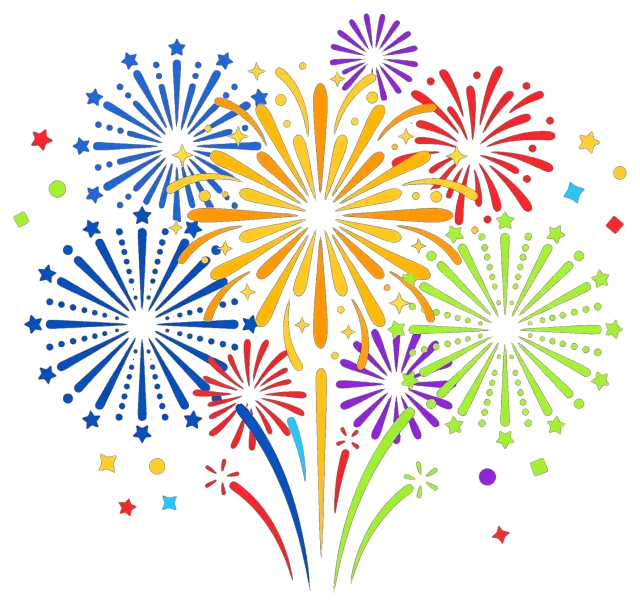 Colorful New Year fireworks bursting in the night sky