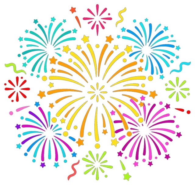 Colorful New Year Fireworks Display