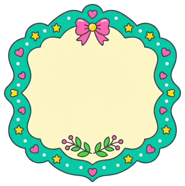 Cute label frame design with bow and floral accents