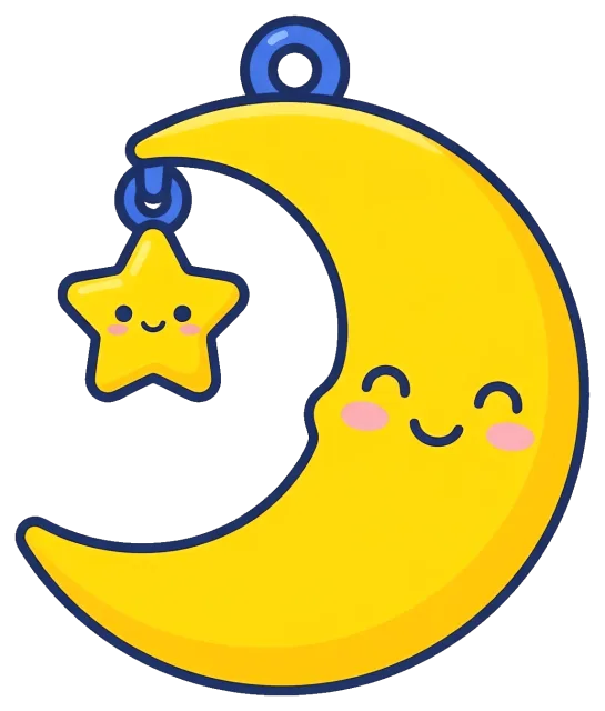 Cute smiling moon and star charms