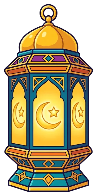 Decorative Ramadan Lantern with Crescent Moon and Star