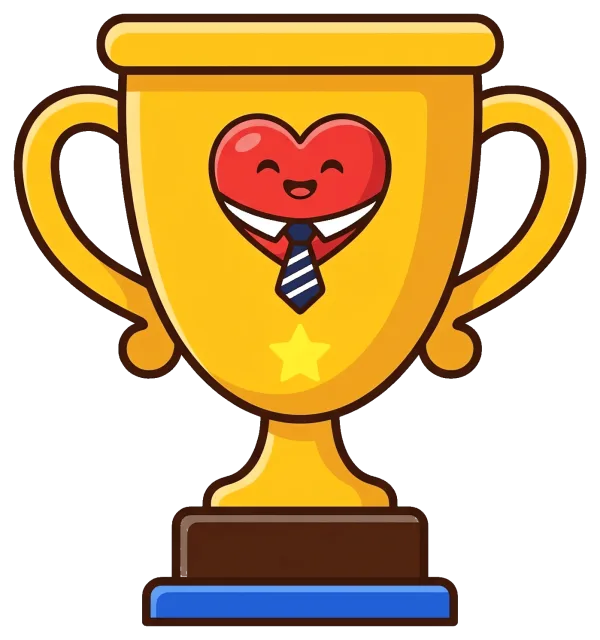 Father's Day Trophy with Heart and Tie Design