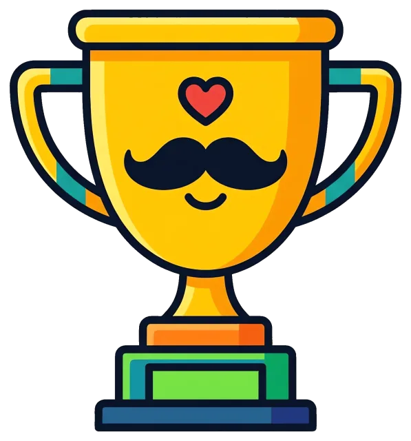 Father’s Day Trophy with Mustache and Heart Design