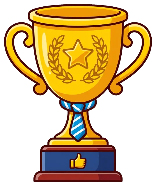 Father's Day trophy with star and necktie design