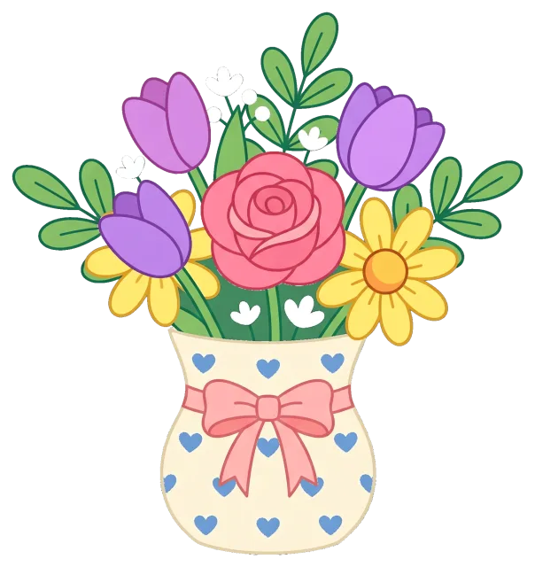 Mother's Day Flower Gift Bouquet in Decorative Vase