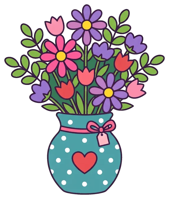 Mother's Day Flower Gift Bouquet in Polka Dot Vase