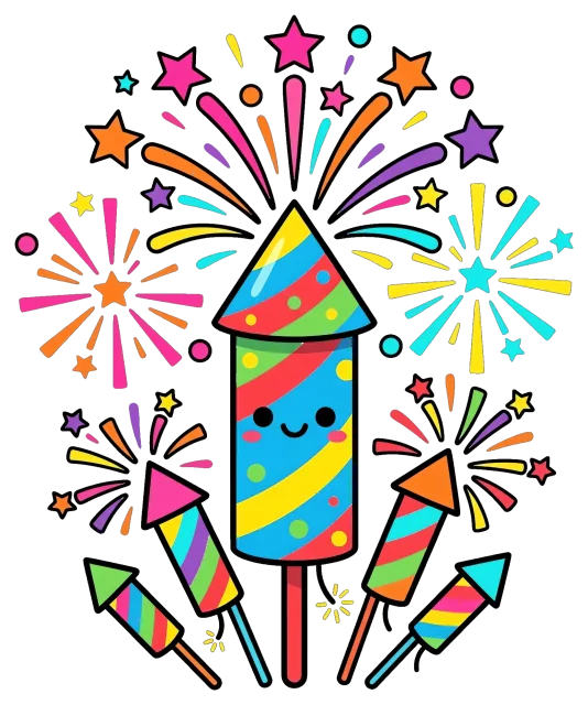 New Year Fireworks Isolated 202608150536