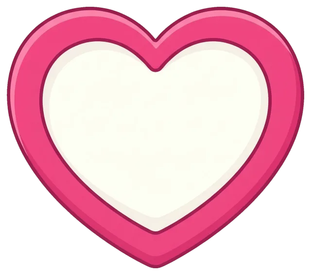 Pink Heart Frame with White Center