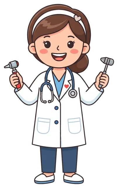 Female doctor holding medical tools with stethoscope