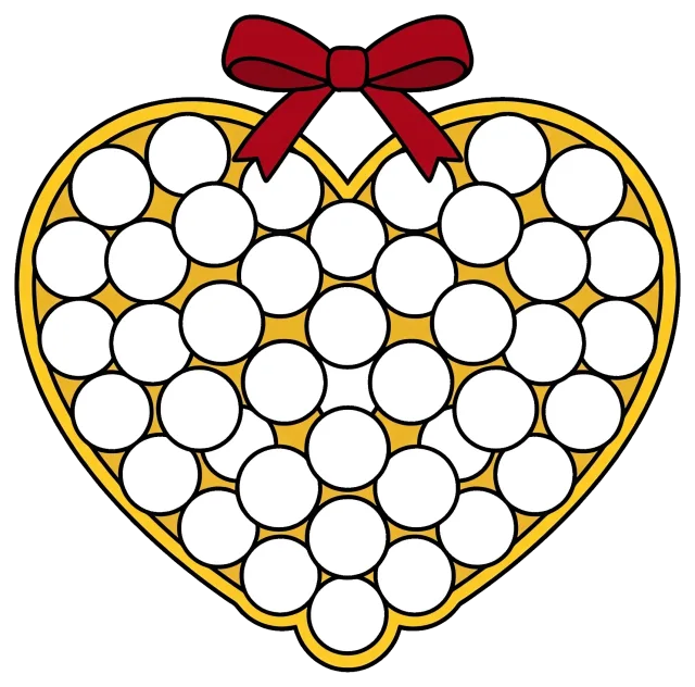 Heart-shaped pearl ornament with red bow