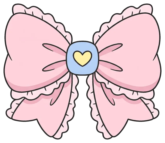 Pastel pink coquette bow with heart center
