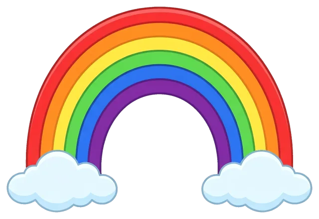 Rainbow decoration with clouds