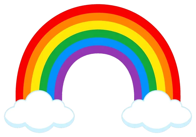 Rainbow decoration with clouds