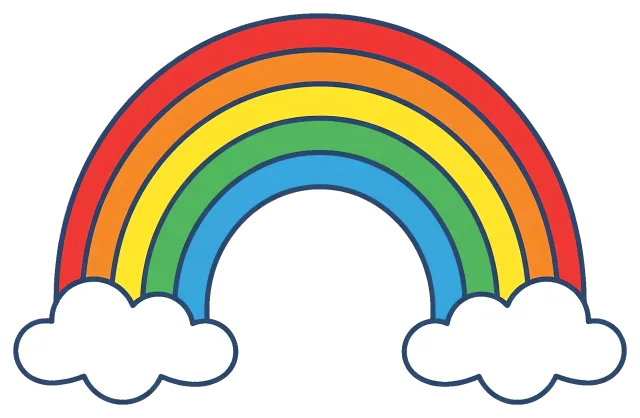 Rainbow decoration with clouds