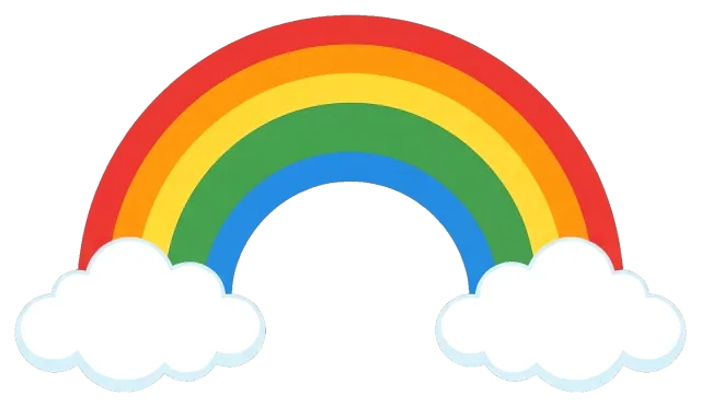 Rainbow decoration with clouds