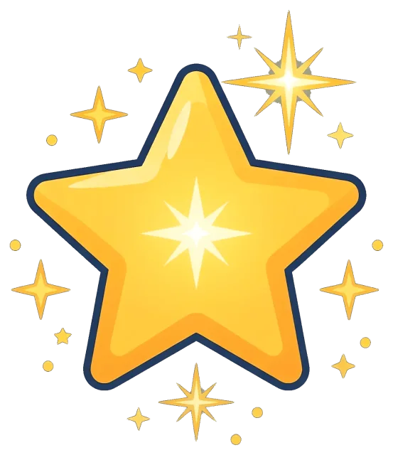 Sparkle stars centered on background